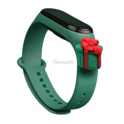   Karácsonyi csereszíj Xiaomi Mi Band 4 / Mi Band 3 sötétzöld (ajándék)