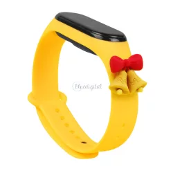   Karácsonyi csereszíj Xiaomi Mi Band 4 / Mi Band 3 sárga (harangok)