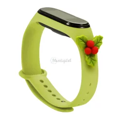   Strap XMAS csereszíj Xiaomi Mi Band 6 / Mi Band 5 Karácsonyi ünnepek zöld (fagyöngy) tok