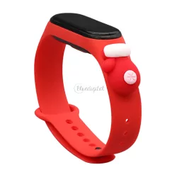   Strap Xmas okosóra csereszíj a Xiaomi Mi Band 6 / Mi Band 5 karácsonyi ünnepek piros (kesztyű) tok