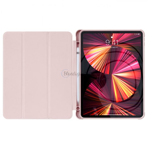 Állvány Tablet tok Smart tok az iPad Pro 11 39 2021 kitámasztó funkcióval rózsaszín