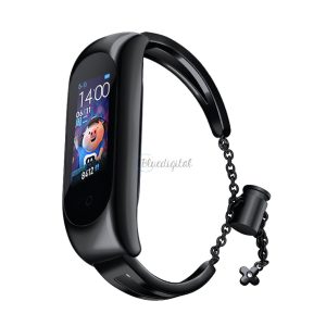 Csere fém szíj xiaomi Mi Band 6/5 / 4/3 fekete tok