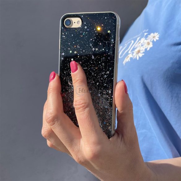 Star Glitter ragyogó telefontok iPhone 13 Pro fekete