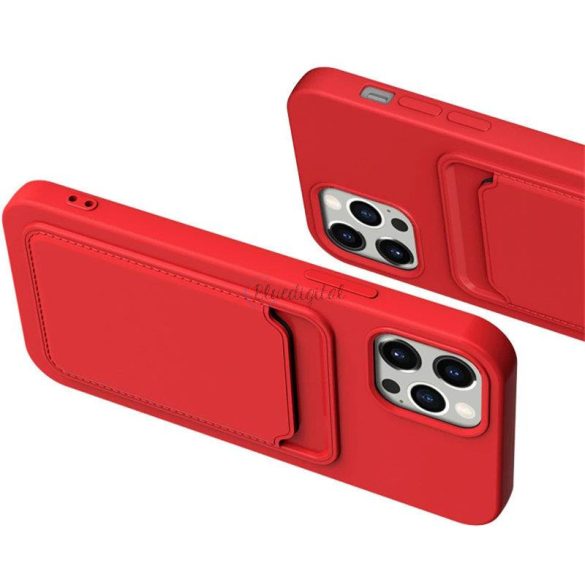 Szilikon tok bankkártyatartóval iPhone 11 Pro Red