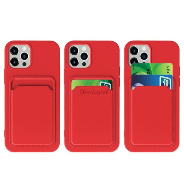 Szilikon tok bankkártyatartóval iPhone 11 Pro Red