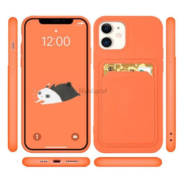 Szilikon tok bankkártyatartóval iPhone 12 Pro Orange