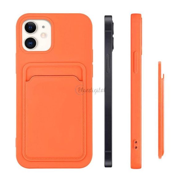 Szilikon tok bankkártyatartóval iPhone 13 Pro Orange