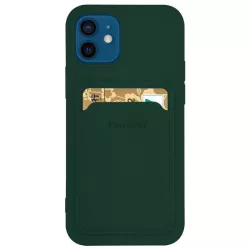   Szilikon tok bankkártyatartóval Samsung Galaxy A42 5G Sötétzöld