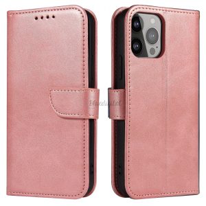 Magnet tok elegáns flipes kihajtható tok kitámasztóval iPhone 13 Pro Max pink