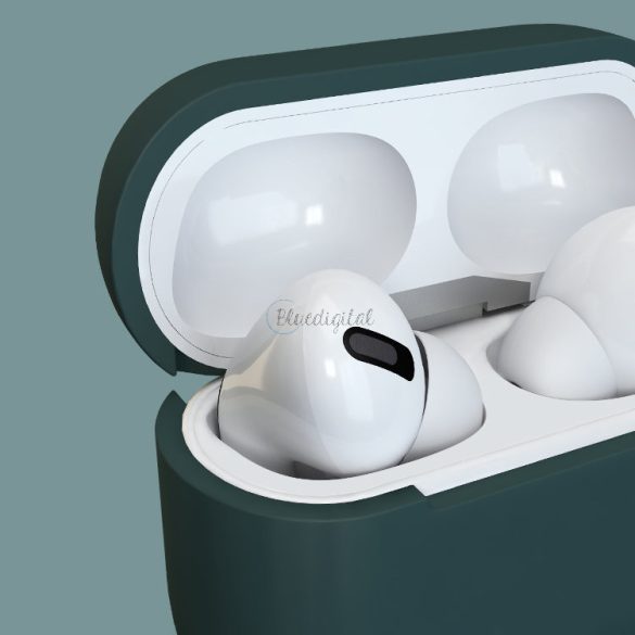 Apple AirPods 3 puha szilikon fülhallgatók tok + kulcstartó karikafüllel piros (tok D)