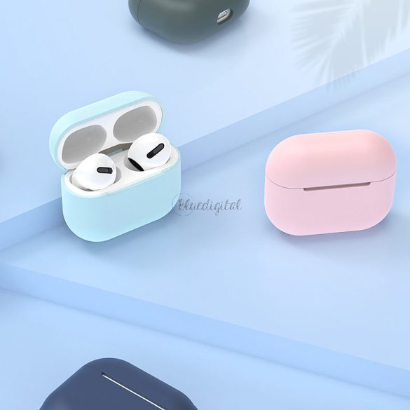 Apple Airpods 3 lágy szilikon fülhallgató tok sötétkék (C tok)