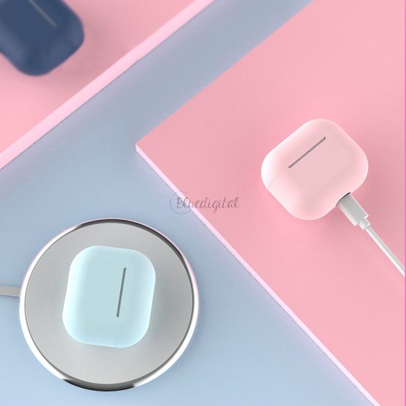 Apple Airpods 3 lágy szilikon fülhallgató tok sötétkék (C tok)