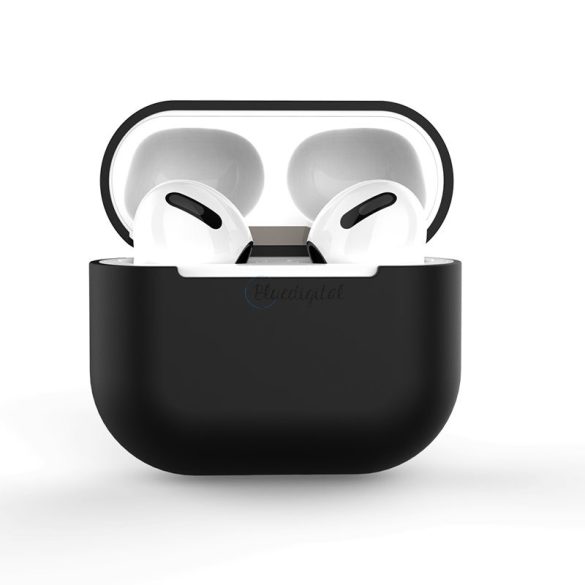 Apple Airpods 3 puha szilikon fülhallgató tok fekete (C tok)