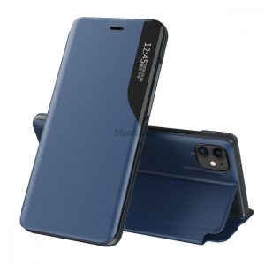 Eco Leather View tok Elegáns flipes kihajtható tok Kúpszállás iPhone 13 Pro MAX Blue