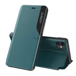   Eco Leather View tok Elegáns flipes kihajtható tok Kúpszállás iPhone 13 Pro Max zöld