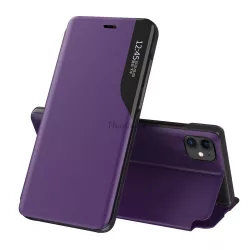   Eco Leather View tok Elegáns flipes kihajtható tok Kúpszállás iPhone 13 Pro Max Purple