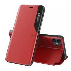   Eco Leather View tok Elegáns flipes kihajtható tok Type Type tok Kúpkő iPhone 13 Mini Piros
