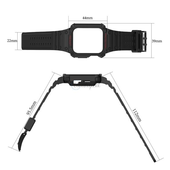 Protect Strap Band sávot az órákhoz 7/6/5/4/3/2 / SE (41/40 / 38mm) zöld tok