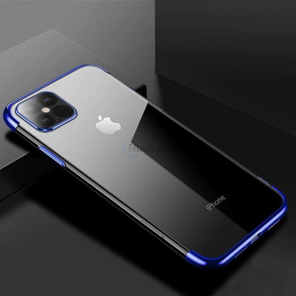Átlátszó színes tok Gel TPU Galvanizált telefontok iPhone 13 Pro Blue