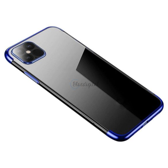 Átlátszó színes tok Gel TPU Galvanizált telefontok iPhone 13 mini kék