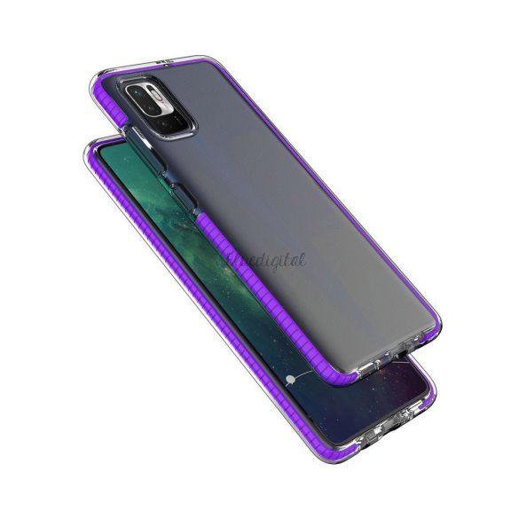 Spring Case tok Xiaomi Redmi Note 10 5G / Poco M3 Pro átlátszó sötétkék keret