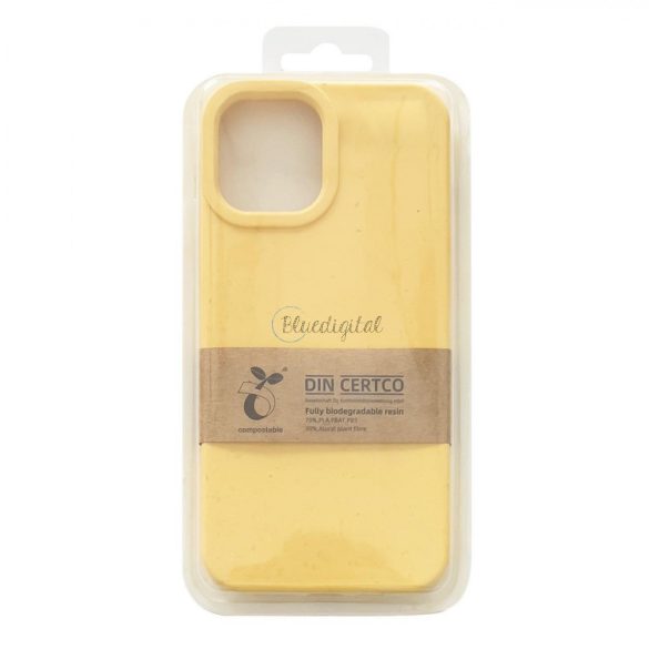 Eco-tok iPhone 12 szilikon telefontok telefon tok sárga