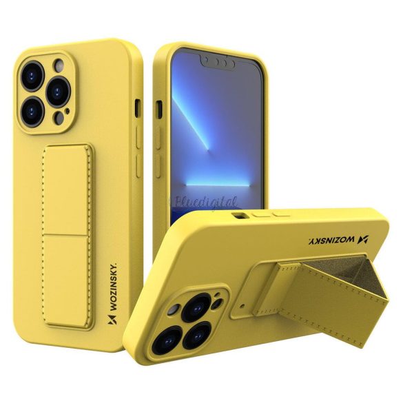 Wozinsky kitámasztható tok Flexible Silicone telefontok iPhone 13 Pro Sárga