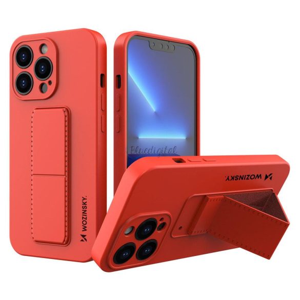 Wozinsky kitámasztható tok Flexible Silicone telefontok egy állvány iPhone 13 Piros