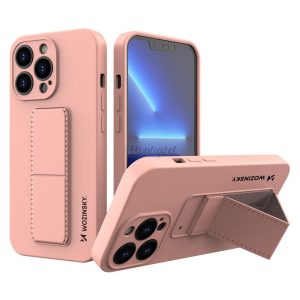 Wozinsky kitámasztható tok Flexible Silicone telefontok iPhone 13 Pink