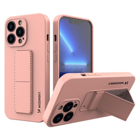 Wozinsky kitámasztható tok Flexible Silicone telefontok 13 Mini Rózsaszín