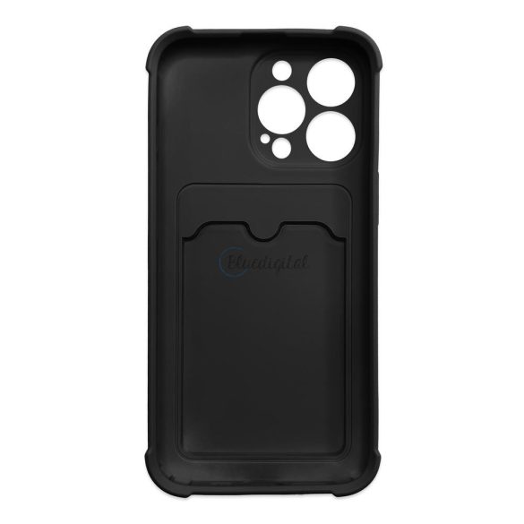 Card Armor tok iPhone 13 mini kártyatartóval, légzsákkal, és megerősített védelemmel fekete