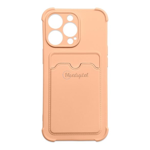 Card Armor tok iPhone 13 Pro kártyatartóval, légzsákkal, és megerősített védelemmel rózsaszín