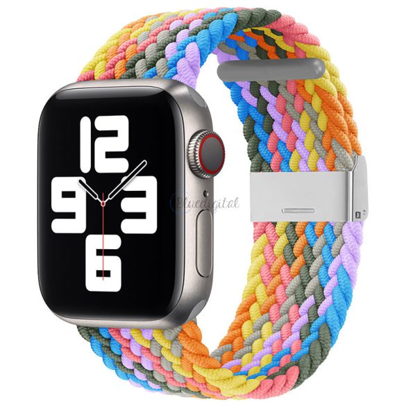 Strap Fabric Watch Band 7/6 / SE / 5/4/3/2 (41mm / 40mm / 38mm)fonott szövet okosóra csereszíj karkötő többszínű (3) tok