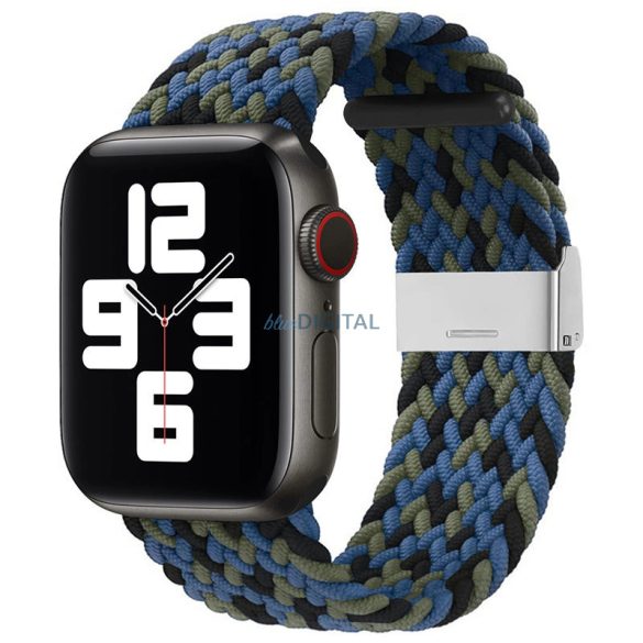 Strap Fabric Band Apple Watch 9 / 8 / 7 / 6 / SE / 5 / 4 / 3 / 2 (41mm / 40mm / 38mm) fonott szövet csereszíj kék