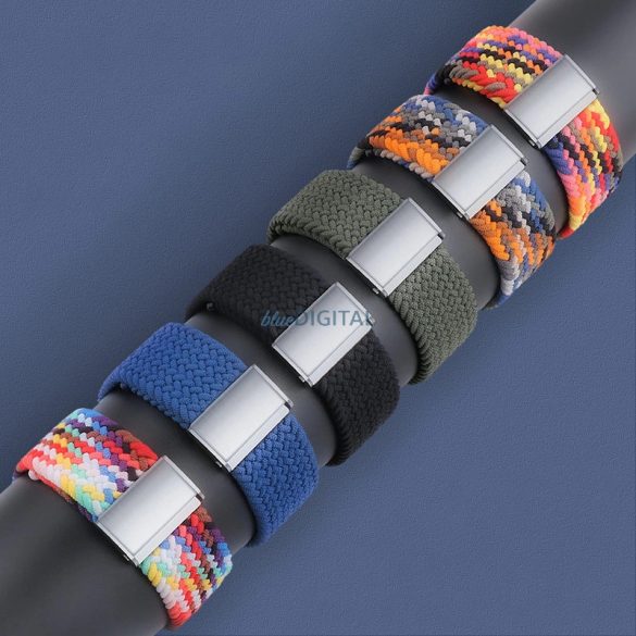 Strap Fabric Band Apple Watch 9 / 8 / 7 / 6 / SE / 5 / 4 / 3 / 2 (41mm / 40mm / 38mm) fonott szövet csereszíj kék