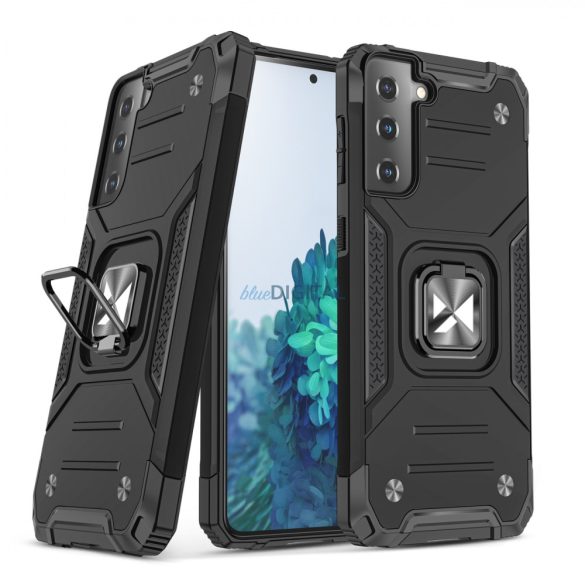 Wozinsky Ring Armor Tough Hybrid Case Cover + mágneses tartó Samsung Galaxy S22 arany