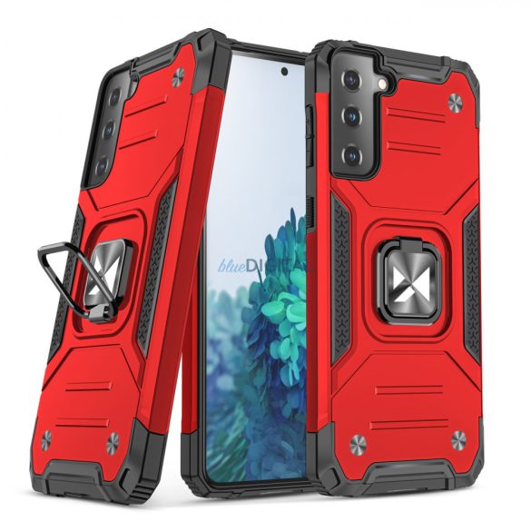 Wozinsky Ring Armor kemény hibrid tok + mágneses tartó Samsung Galaxy S22 piros