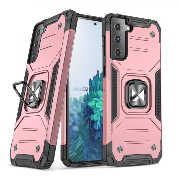 Wozinsky Ring Armor Tough Hybrid Case Cover + mágneses tartó Samsung Galaxy S22 + (S22 Plus) Rózsaszín