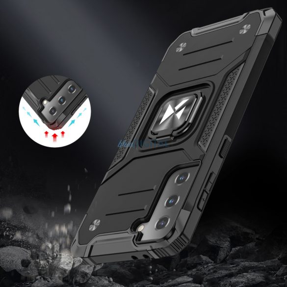Wozinsky Ring Armor Tough Hybrid Case Cover + Magnetic Mount Samsung Galaxy S22 + (S22 Plus) Fekete