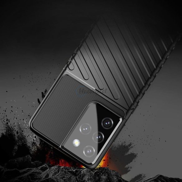 Thunder tok Rugalmas ütésálló telefontok Samsung Galaxy S22 Ultra fekete