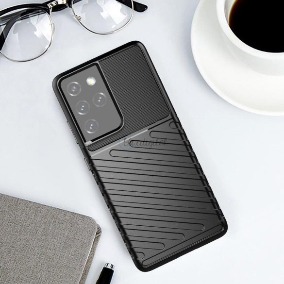 Thunder tok Rugalmas ütésálló telefontok Samsung Galaxy S22 Ultra fekete