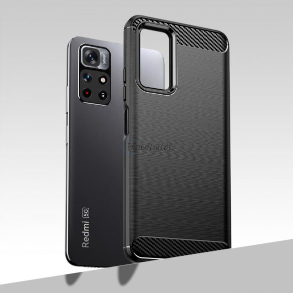 Carbon Case tok Xiaomi Redmi Note 11 fekete