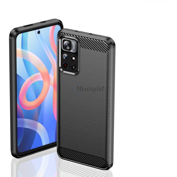 Carbon Case tok Xiaomi Redmi Note 11 fekete