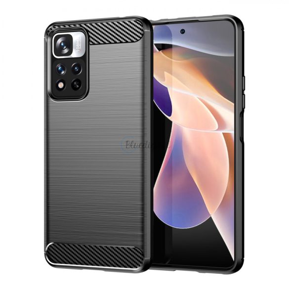 Carbon Case tok Xiaomi 11i/Xiaomi 11i HyperCharge/Xiaomi Redmi Note 11 Pro Plus 5G - fekete