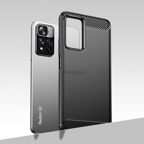 Carbon Case tok Xiaomi 11i/Xiaomi 11i HyperCharge/Xiaomi Redmi Note 11 Pro Plus 5G - fekete