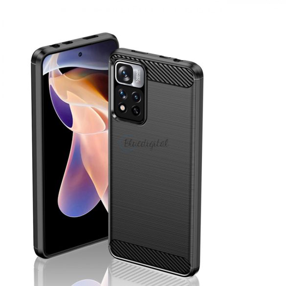 Carbon Case tok Xiaomi 11i/Xiaomi 11i HyperCharge/Xiaomi Redmi Note 11 Pro Plus 5G - fekete