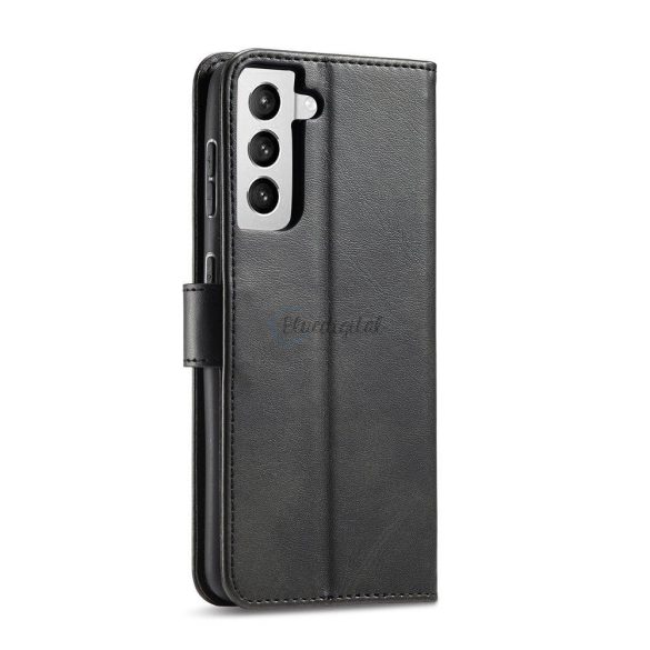 Magnet tok elegáns telefontok telefontok telefontok és állvány funkcióval Samsung Galaxy S22 Ultra fekete