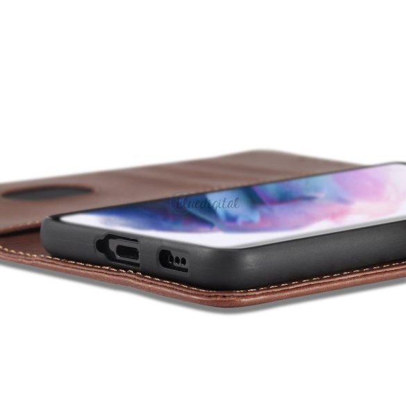 Magnet tok elegáns telefontok telefontok telefontok és állvány funkcióval Samsung Galaxy S22 Ultra fekete
