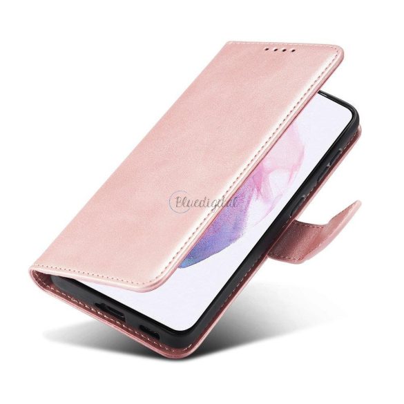 Mágneses tok Elegáns tok Flip tok Samsung Galaxy S22 + (S22 Plus) Pink