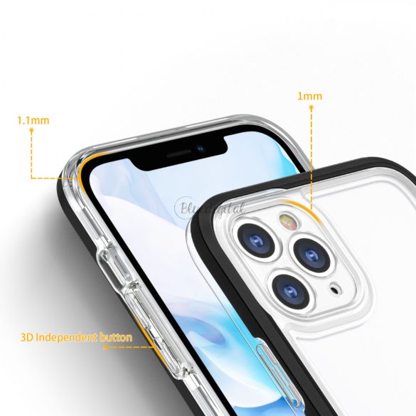 Átlátszó 3az1ben tok iPhone 11 Pro tok Gel tok fekete